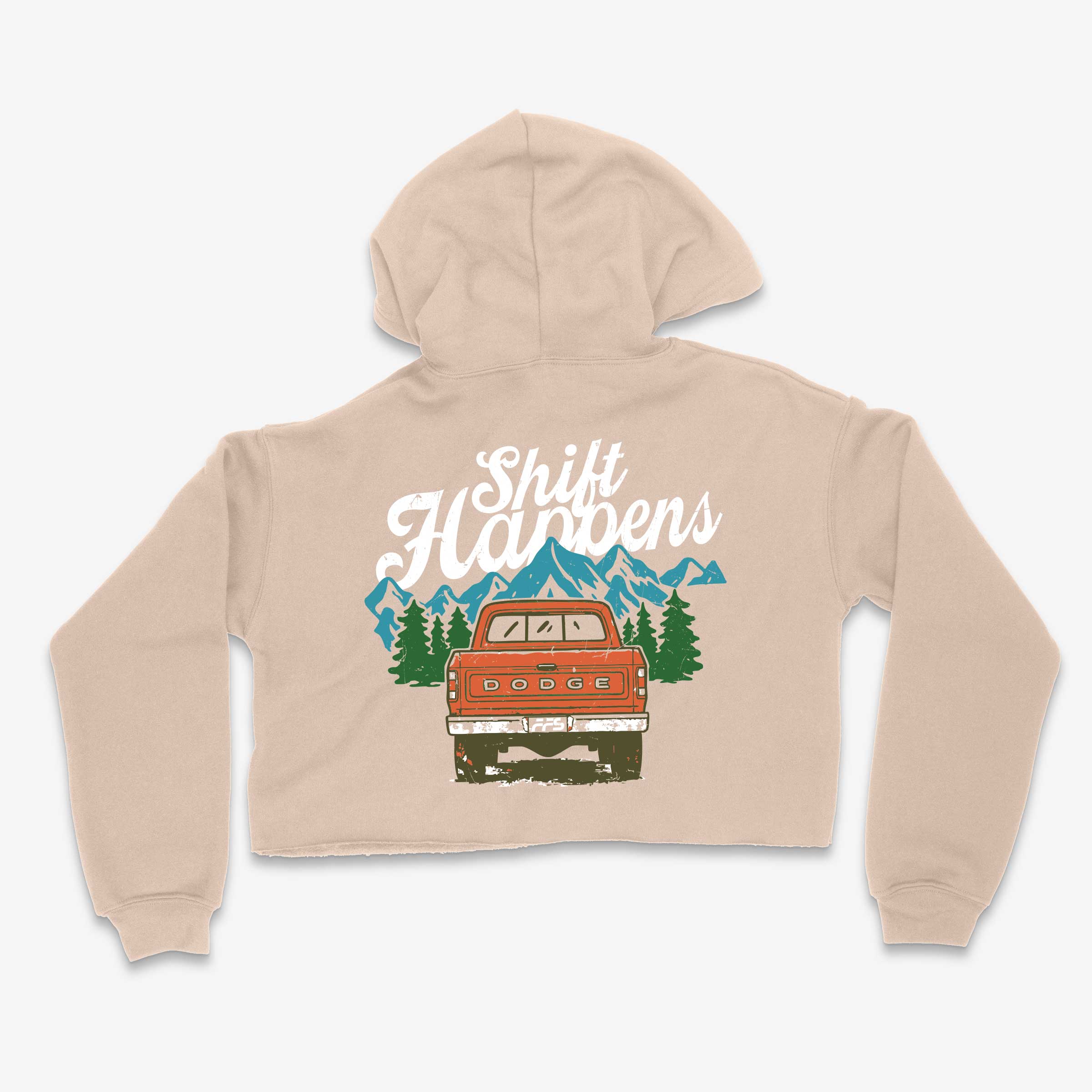Shift Happens Dusty Crop Hoodie